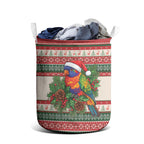 Aussie Rainbow Lorikeets Christmas Laundry Basket Festive Knitted Pattern Inspired