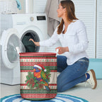 Aussie Rainbow Lorikeets Christmas Laundry Basket Festive Knitted Pattern Inspired