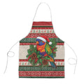 Aussie Rainbow Lorikeets Christmas Apron Festive Knitted Pattern Inspired