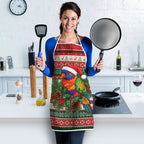 Aussie Rainbow Lorikeets Christmas Apron Festive Knitted Pattern Inspired