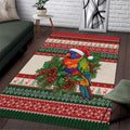 Aussie Rainbow Lorikeets Christmas Area Rug Festive Knitted Pattern Inspired