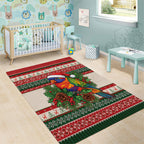 Aussie Rainbow Lorikeets Christmas Area Rug Festive Knitted Pattern Inspired
