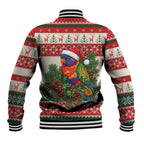 Aussie Rainbow Lorikeets Christmas Baseball Jacket Festive Knitted Pattern Inspired