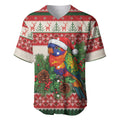 Aussie Rainbow Lorikeets Christmas Baseball Jersey Festive Knitted Pattern Inspired