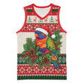 Aussie Rainbow Lorikeets Christmas Basketball Jersey Festive Knitted Pattern Inspired