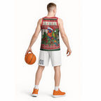 Aussie Rainbow Lorikeets Christmas Basketball Jersey Festive Knitted Pattern Inspired