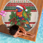 Aussie Rainbow Lorikeets Christmas Beach Blanket Festive Knitted Pattern Inspired