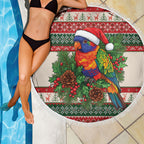 Aussie Rainbow Lorikeets Christmas Beach Blanket Festive Knitted Pattern Inspired