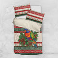 Aussie Rainbow Lorikeets Christmas Bedding Set Festive Knitted Pattern Inspired
