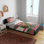 Aussie Rainbow Lorikeets Christmas Bedding Set Festive Knitted Pattern Inspired