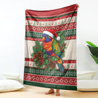 Aussie Rainbow Lorikeets Christmas Blanket Festive Knitted Pattern Inspired