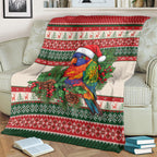 Aussie Rainbow Lorikeets Christmas Blanket Festive Knitted Pattern Inspired