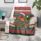 Aussie Rainbow Lorikeets Christmas Blanket Festive Knitted Pattern Inspired