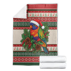 Aussie Rainbow Lorikeets Christmas Blanket Festive Knitted Pattern Inspired