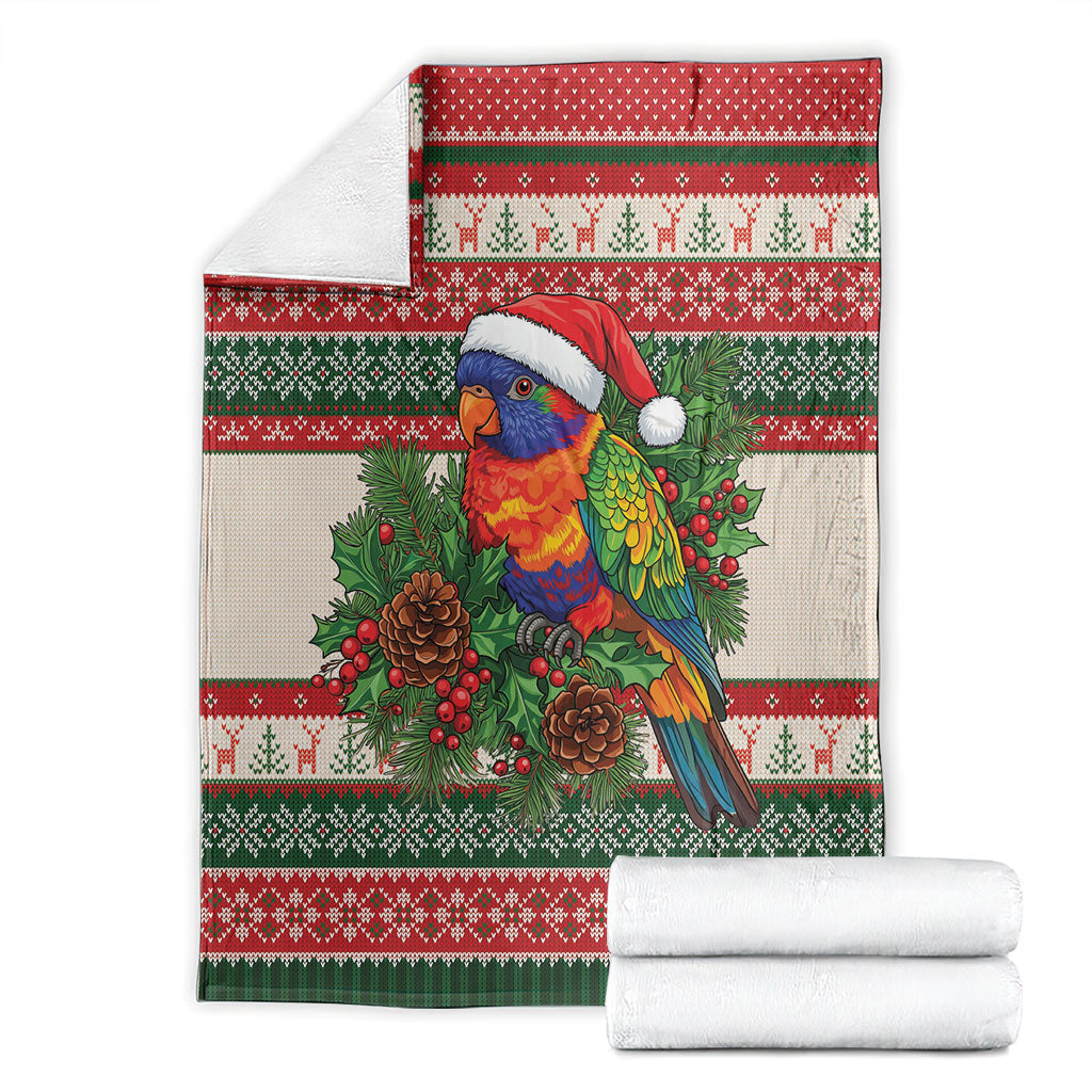 Aussie Rainbow Lorikeets Christmas Blanket Festive Knitted Pattern Inspired