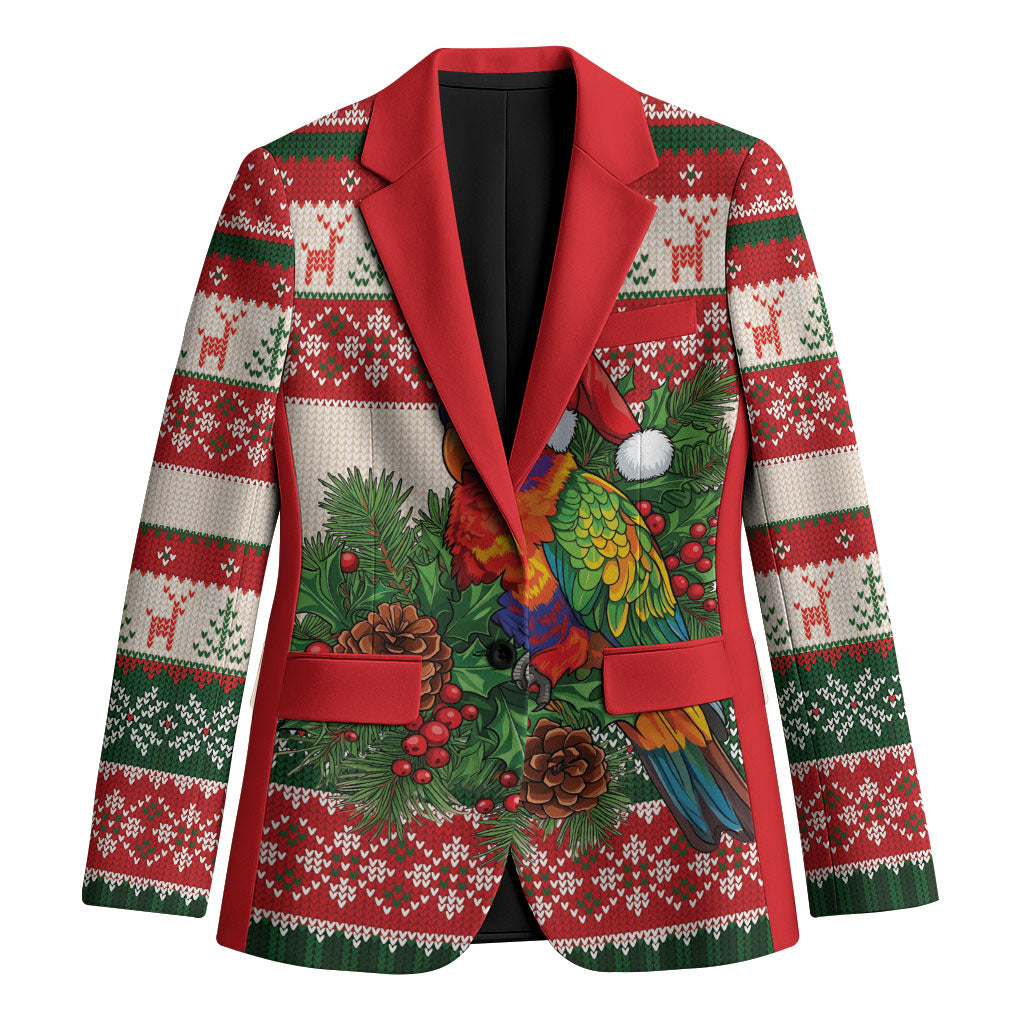 Aussie Rainbow Lorikeets Christmas Blazer Festive Knitted Pattern Inspired
