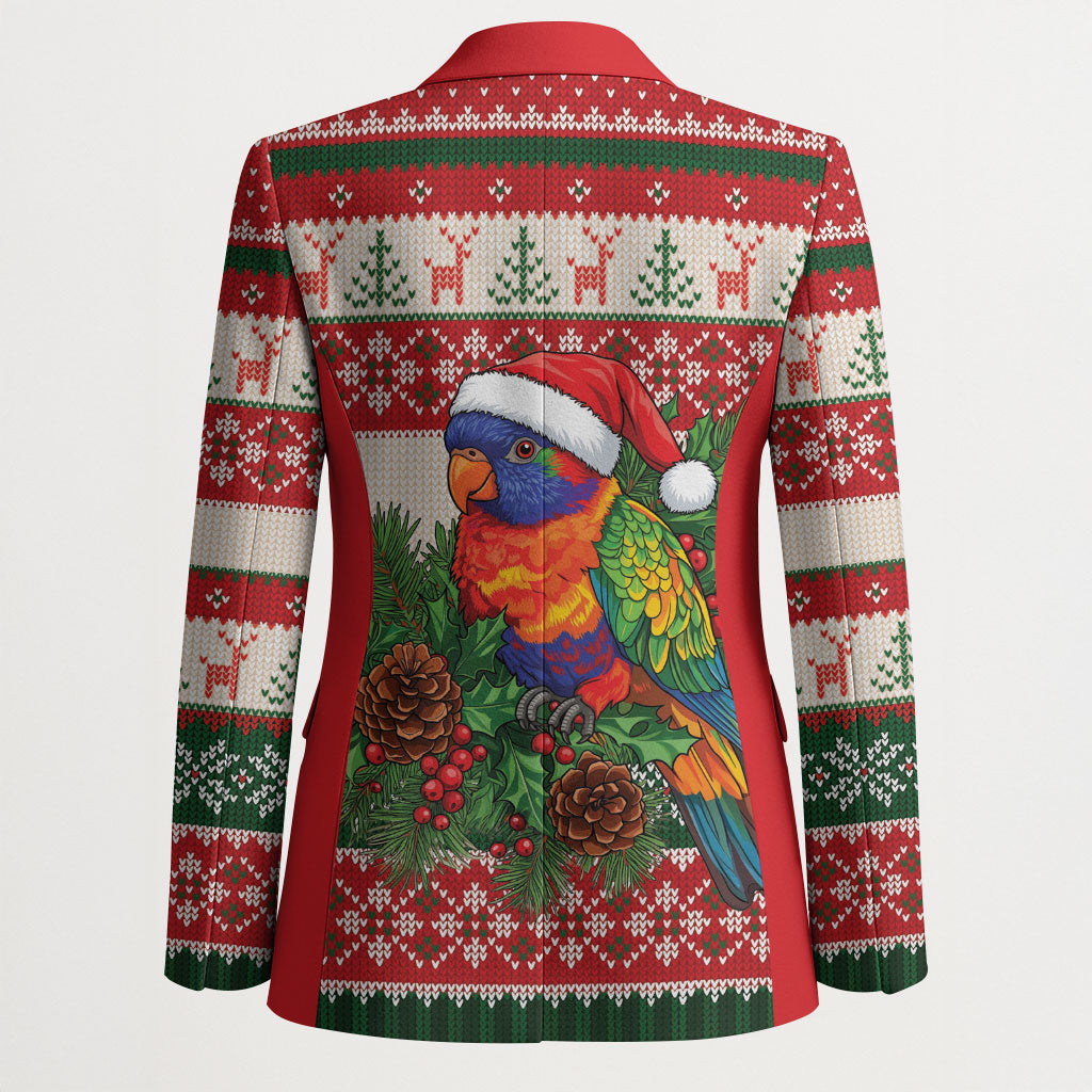 Aussie Rainbow Lorikeets Christmas Blazer Festive Knitted Pattern Inspired