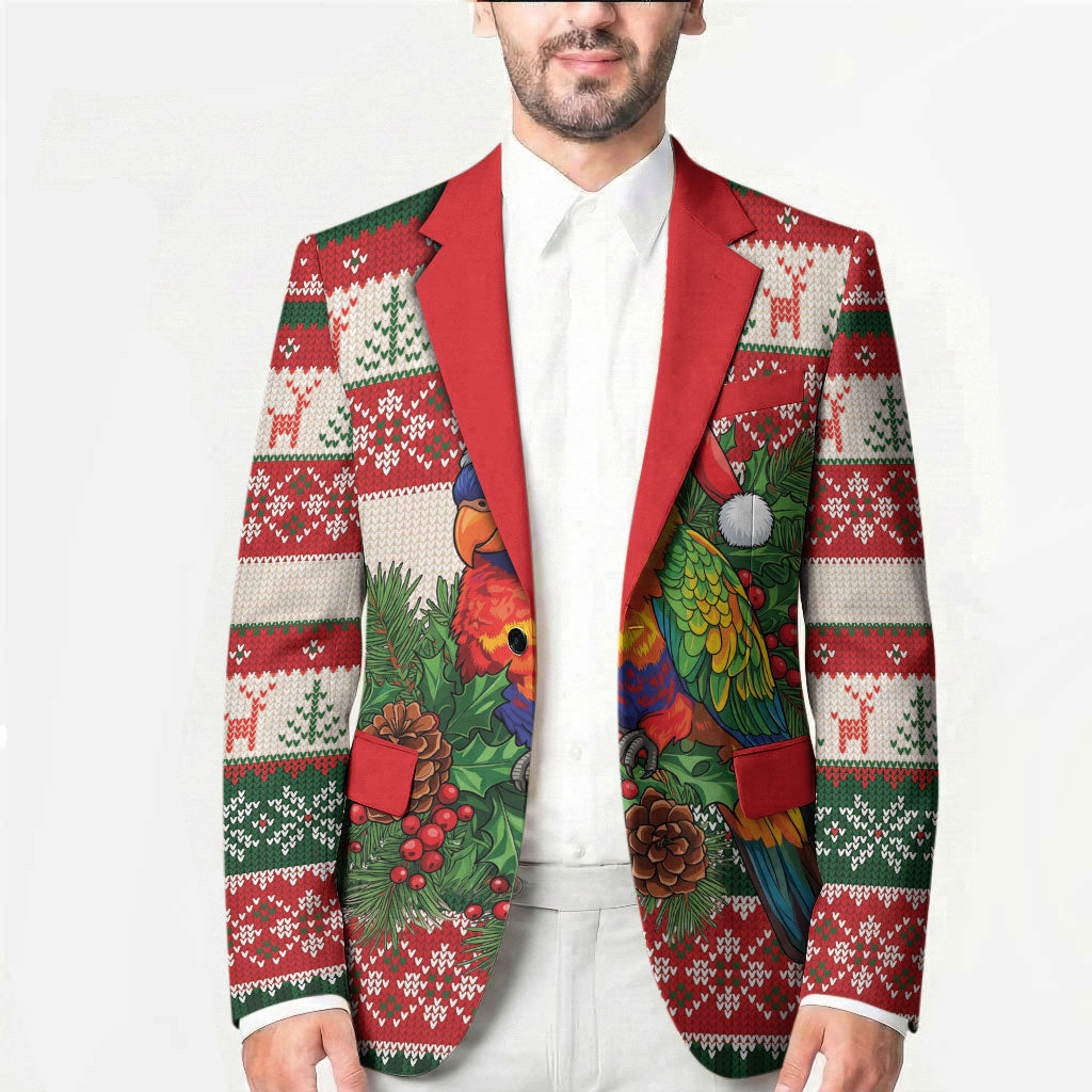 Aussie Rainbow Lorikeets Christmas Blazer Festive Knitted Pattern Inspired