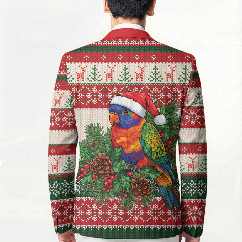 Aussie Rainbow Lorikeets Christmas Blazer Festive Knitted Pattern Inspired