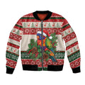 Aussie Rainbow Lorikeets Christmas Bomber Jacket Festive Knitted Pattern Inspired