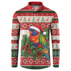 Aussie Rainbow Lorikeets Christmas Button Sweatshirt Festive Knitted Pattern Inspired