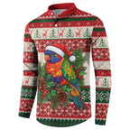 Aussie Rainbow Lorikeets Christmas Button Sweatshirt Festive Knitted Pattern Inspired