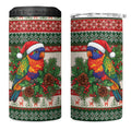 Aussie Rainbow Lorikeets Christmas 4 in 1 Can Cooler Tumbler Festive Knitted Pattern Inspired