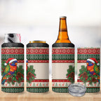 Aussie Rainbow Lorikeets Christmas 4 in 1 Can Cooler Tumbler Festive Knitted Pattern Inspired