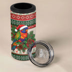 Aussie Rainbow Lorikeets Christmas 4 in 1 Can Cooler Tumbler Festive Knitted Pattern Inspired