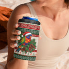 Aussie Rainbow Lorikeets Christmas 4 in 1 Can Cooler Tumbler Festive Knitted Pattern Inspired