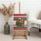 Aussie Rainbow Lorikeets Christmas Canvas Wall Art Festive Knitted Pattern Inspired