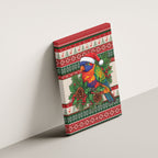 Aussie Rainbow Lorikeets Christmas Canvas Wall Art Festive Knitted Pattern Inspired