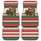 Aussie Rainbow Lorikeets Christmas Car Mats Festive Knitted Pattern Inspired
