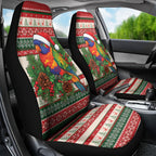 Aussie Rainbow Lorikeets Christmas Car Seat Cover Festive Knitted Pattern Inspired