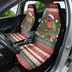 Aussie Rainbow Lorikeets Christmas Car Seat Cover Festive Knitted Pattern Inspired