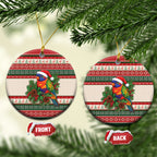 Aussie Rainbow Lorikeets Christmas Ceramic Ornament Festive Knitted Pattern Inspired