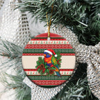 Aussie Rainbow Lorikeets Christmas Ceramic Ornament Festive Knitted Pattern Inspired
