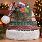 Aussie Rainbow Lorikeets Christmas Santa Hat Festive Knitted Pattern Inspired