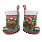 Aussie Rainbow Lorikeets Christmas Stocking Festive Knitted Pattern Inspired