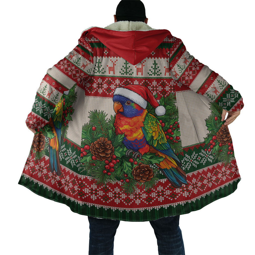 Aussie Rainbow Lorikeets Christmas Cloak Festive Knitted Pattern Inspired
