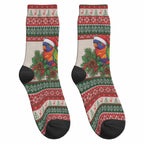 Aussie Rainbow Lorikeets Christmas Crew Socks Festive Knitted Pattern Inspired