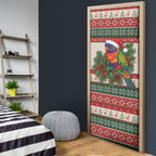 Aussie Rainbow Lorikeets Christmas Door Cover Festive Knitted Pattern Inspired