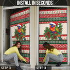Aussie Rainbow Lorikeets Christmas Door Cover Festive Knitted Pattern Inspired