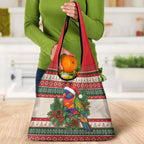 Aussie Rainbow Lorikeets Christmas Grocery Bag Festive Knitted Pattern Inspired