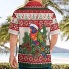 Aussie Rainbow Lorikeets Christmas Hawaiian Shirt Festive Knitted Pattern Inspired