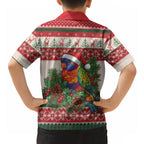 Aussie Rainbow Lorikeets Christmas Hawaiian Shirt Festive Knitted Pattern Inspired