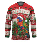 Aussie Rainbow Lorikeets Christmas Hockey Jersey Festive Knitted Pattern Inspired