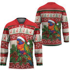 Aussie Rainbow Lorikeets Christmas Hockey Jersey Festive Knitted Pattern Inspired