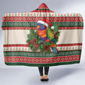 Aussie Rainbow Lorikeets Christmas Hooded Blanket Festive Knitted Pattern Inspired