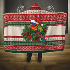 Aussie Rainbow Lorikeets Christmas Hooded Blanket Festive Knitted Pattern Inspired